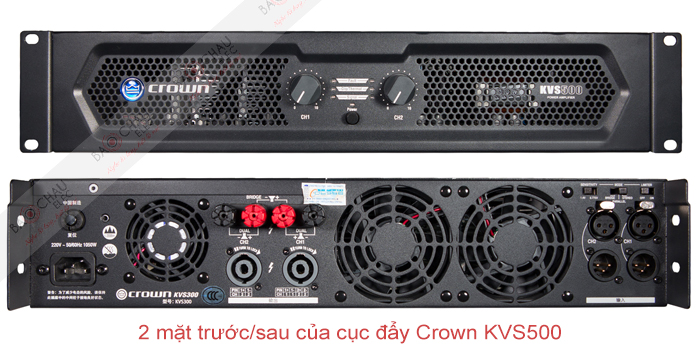 Cục đẩy công suất Crown KVS500 - mặt trước/sau Cục đẩy công suất Crown KVS500 - mặt trước/sau
