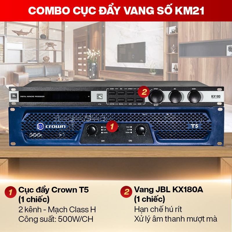 Combo KM21 (Crown XLi2500 + JBL KX180)