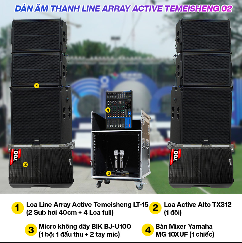 Dàn âm thanh Line Array Active Temisheng 02