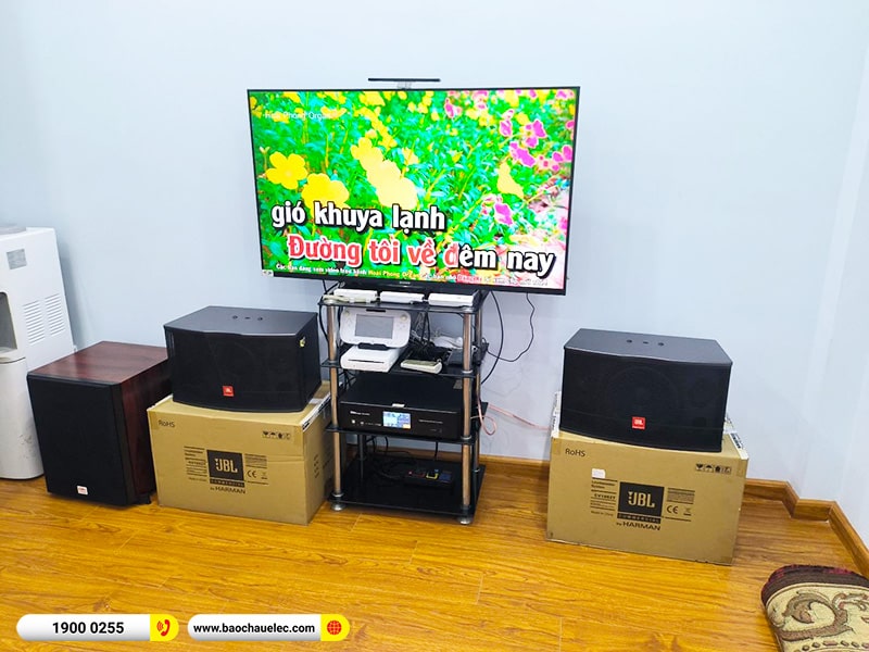Lắp đặt dàn karaoke trị giá gần 30 triệu cho chị Thủy tại Hà Nội (JBL CV1052T, BKSound DKA 6500, SW612B) 