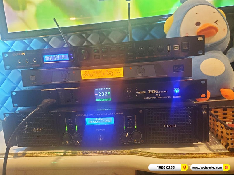 Lắp đặt dàn karaoke trị giá khoảng 90 triệu cho chị Trang tại TPHCM (JBL XS12, AAP TD8004, K9900II, BJ-W88 Plus, 4K Plus 4TB, Màn 22inch,…)