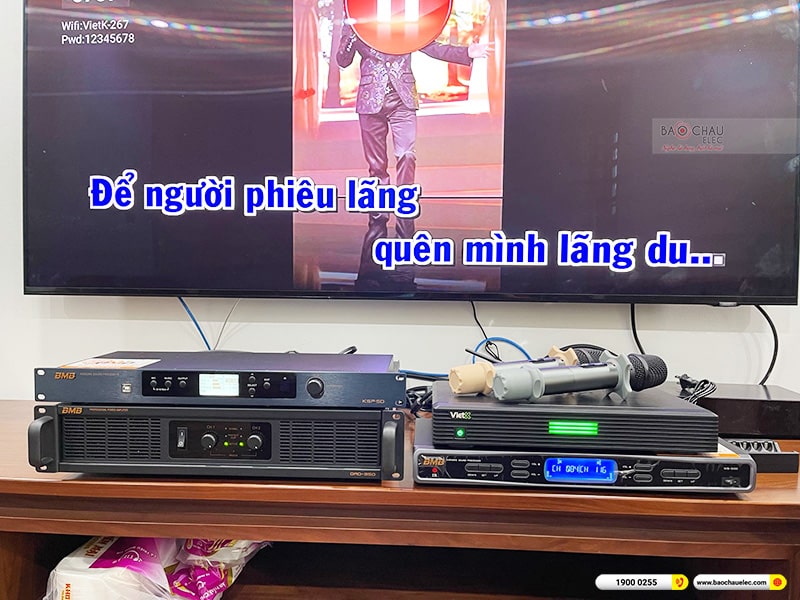 Lắp đặt dàn karaoke trị giá hơn 80 triệu cho anh Quang Anh tại Hà Nội (BMB 1210SE, DAD 950, KSP-50, WB-5000, 4K Plus 4TB, VietK 22inch) 