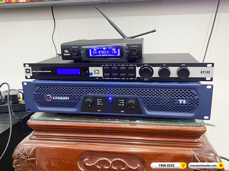Lắp đặt dàn karaoke RCF 63tr cho chị Thủy tại Hà Nội (RCF X-MAX 10, Crown T5, KX180A, BJ-W25AV, JBL VM300) 
