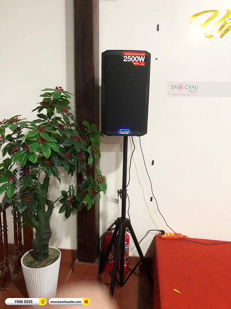 Lắp đặt hệ thống âm thanh nhà hàng Năm Sao của anh Hoàng tại Hà Nội (Alto TS412, BKSound X5 Plus, Alto TS312S, BCE UGX12) 