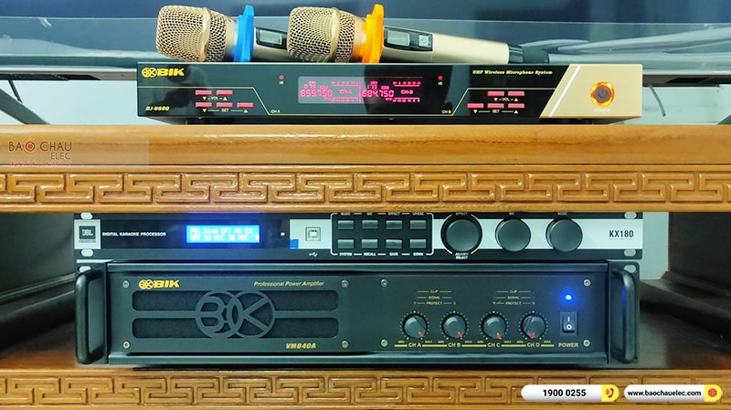 Lắp đặt d&agrave;n karaoke trị gi&aacute; gần 70 triệu cho ch&uacute; Ng&acirc;n tại H&agrave; Nội (BMB CSS 1212SE,  VM840A, KX180A, BJ-W35, BJ-U600, BKSound M8) 