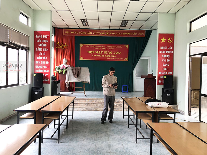 Lắp đặt hệ thống âm thanh hội trường Công ty TNHH MTV Xây lắp điện 1 tại Hoàng Mai – Hà Nội