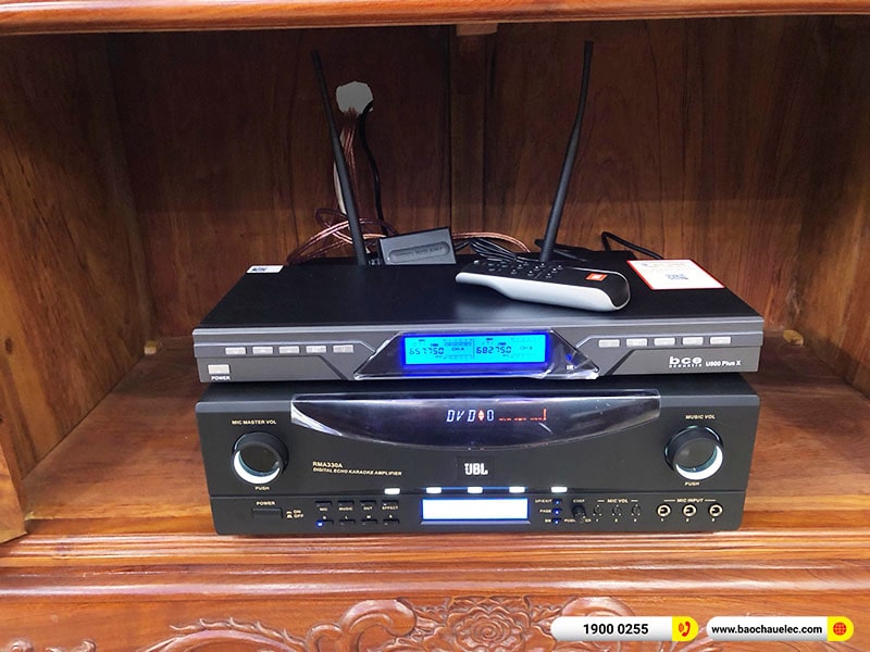 Lắp đặt dàn karaoke trị giá hơn 20 triệu cho chị Miến tại Hải Phòng (JBL CV1052T, JBL RMA-330A, BCE U900 Plus X) 