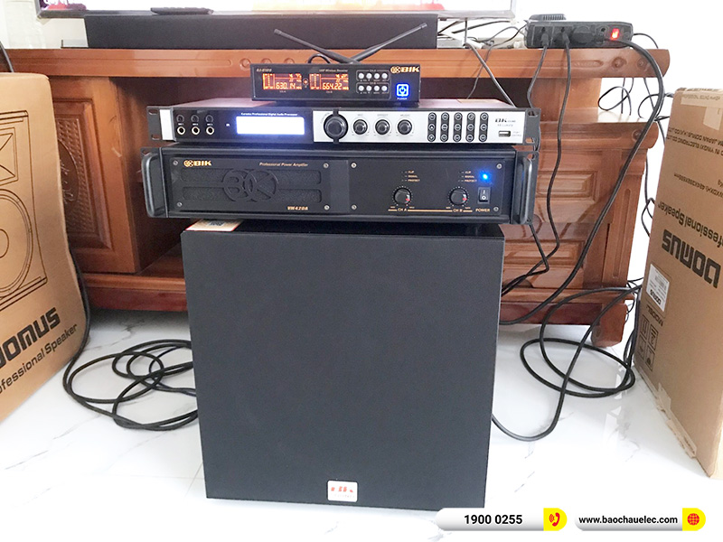 Lắp đặt dàn karaoke Domus hơn 28tr cho anh Hưng tại Nam Định (Domus DP6100 Max, VM420A, X6 Luxury, SW312B, BJ-U100) 