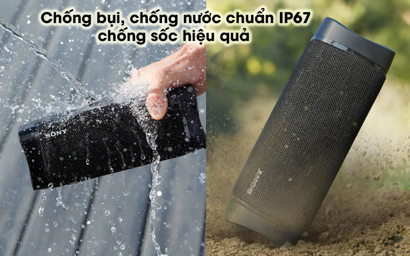 Loa bluetooth Sony SRS-XB33 khả năng chống nước, chống bụi IP67
