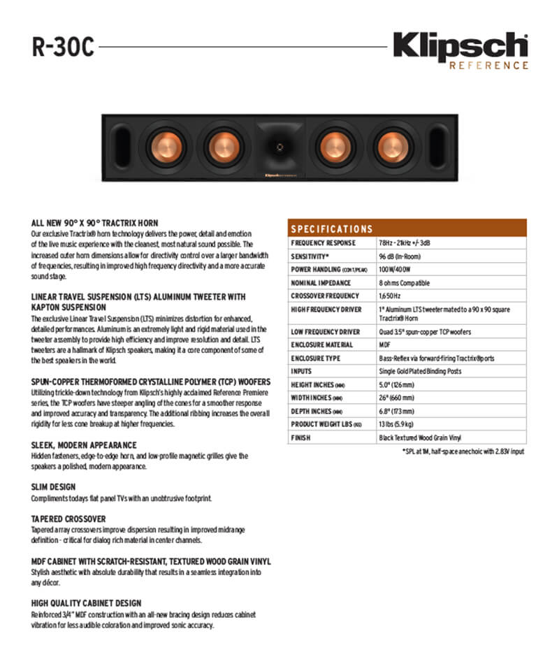 Loa Klipsch R-30C (Center)