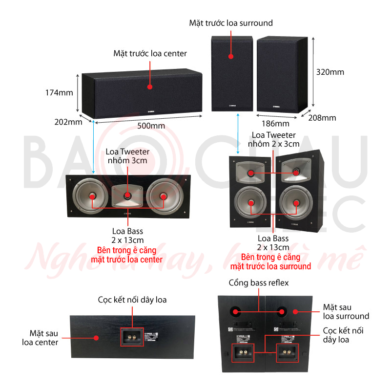 Ảnh kĩ thuật Loa Yamaha NS P350 (Surround + Center)