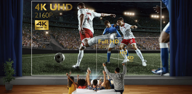 Máy chiếu BenQ với công nghệ 4K UHD cho hình ảnh rõ nét, chi tiết hoàn hảo