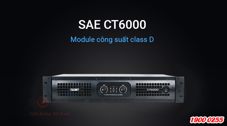 Cục đẩy công suất SAE CT6000 sử dụng mạch class D tiết kiệm điện