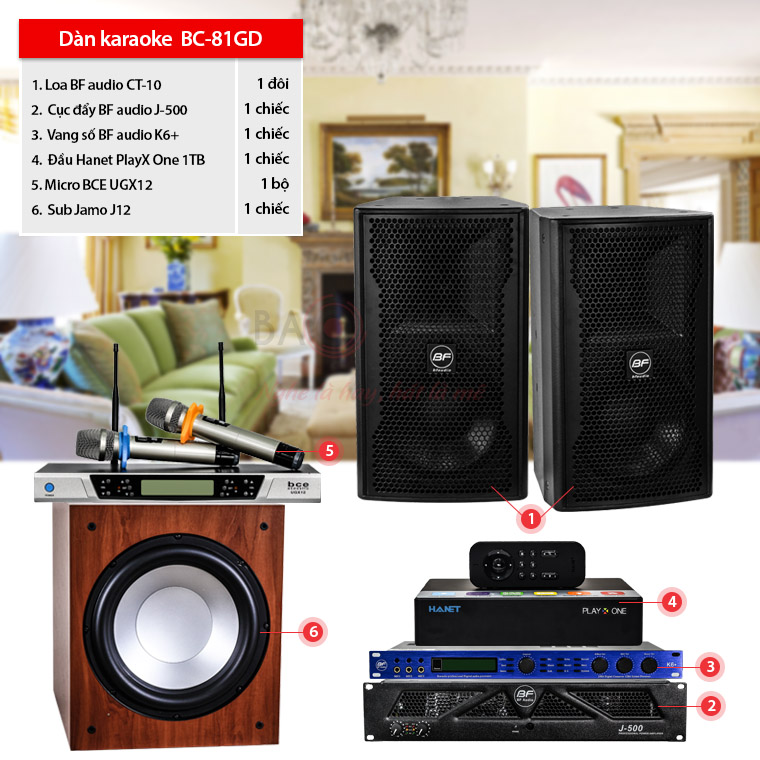 Dàn karaoke gia đình BC-81GD chuẩn phối ghép
