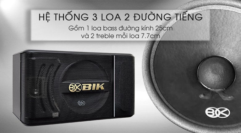 Loa karaoke BIK BJ S886 cấu tạo gồm 3 củ loa