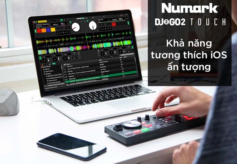 Bàn DJ di động Numark DJ2GO2 Touch