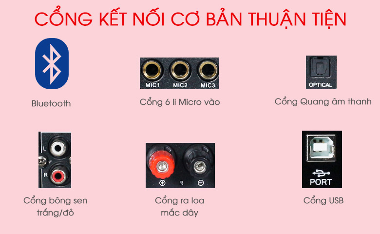 BK DP 3500 có cổng kết nối âm thanh cơ bản, thuận tiện