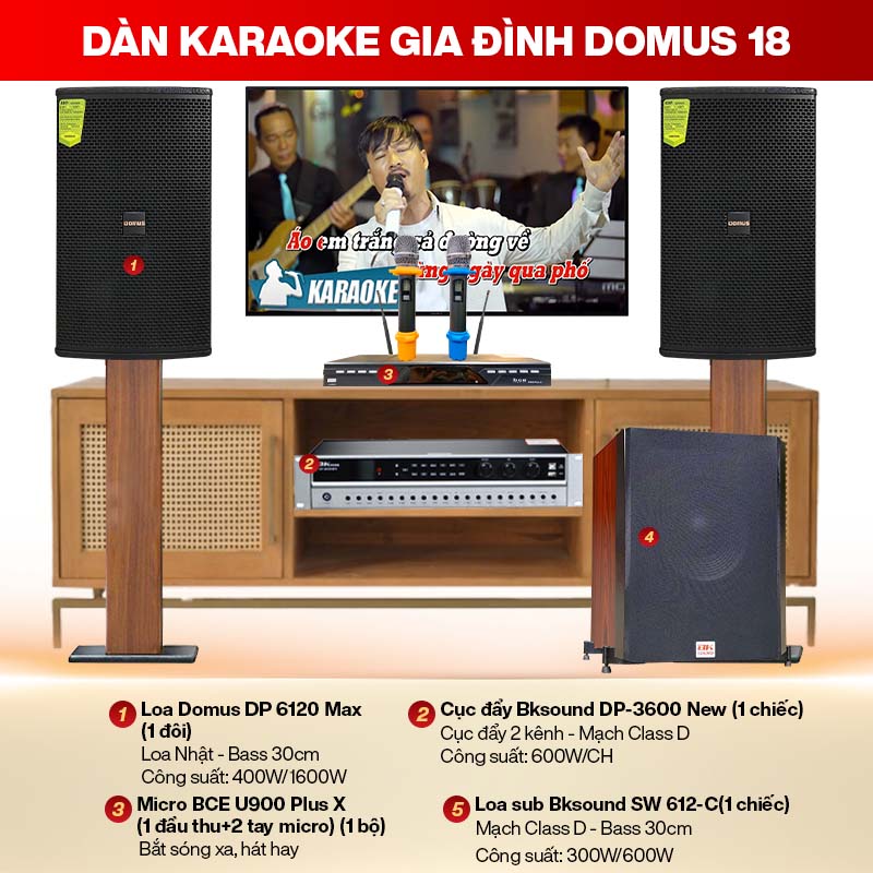 Dàn karaoke gia đình Domus 18