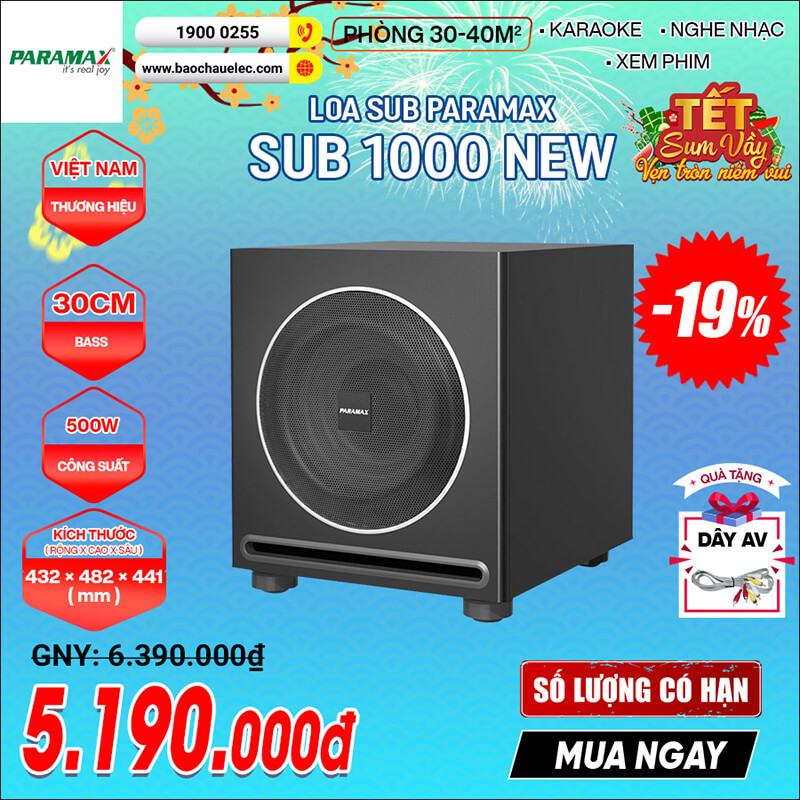 Loa sub điện Paramax 1000-New