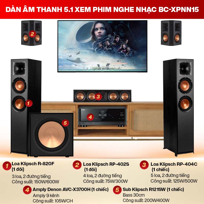 Dàn âm thanh 5.1 xem phim nghe nhạc BC-XPNN15