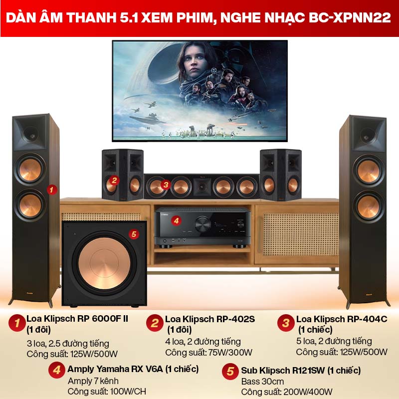 Dàn âm thanh 5.1 xem phim nghe nhạc BC-XPNN22