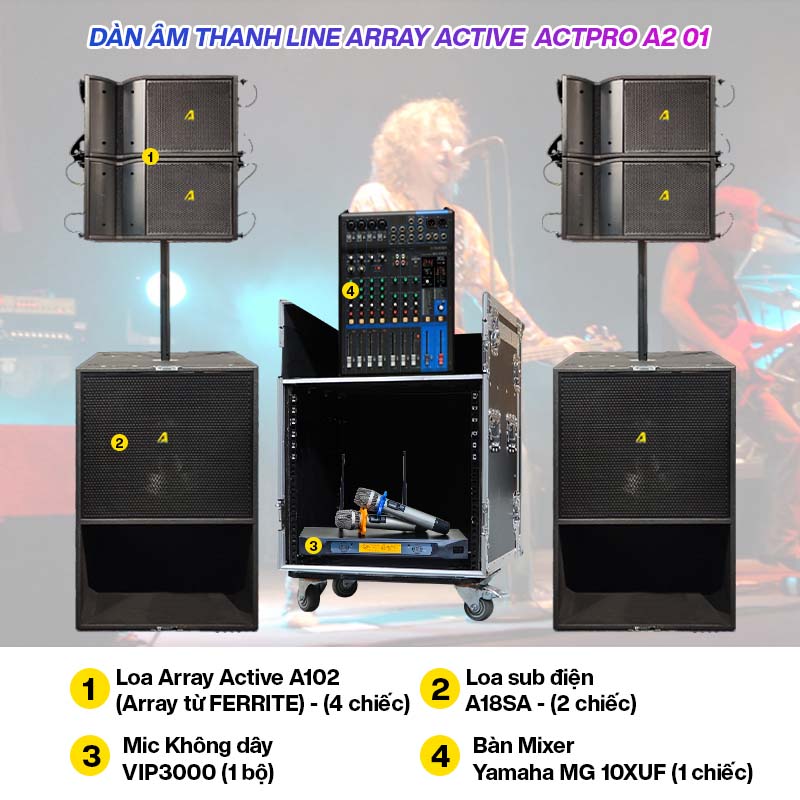 Dàn âm thanh Line Array Active Actpro A2 01