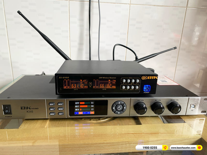 Lắp đặt dàn karaoke JBL hơn 18tr cho anh Hải ở TPHCM (JBL RM210, BKSound KX6, BIK BJ-U100)