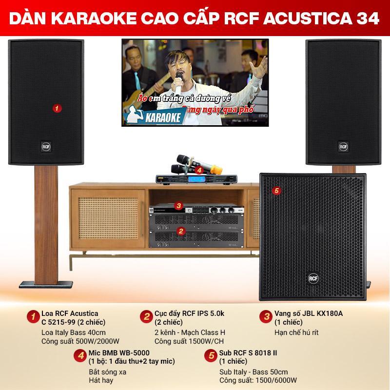 Dàn karaoke cao cấp RCF Acustica 34 