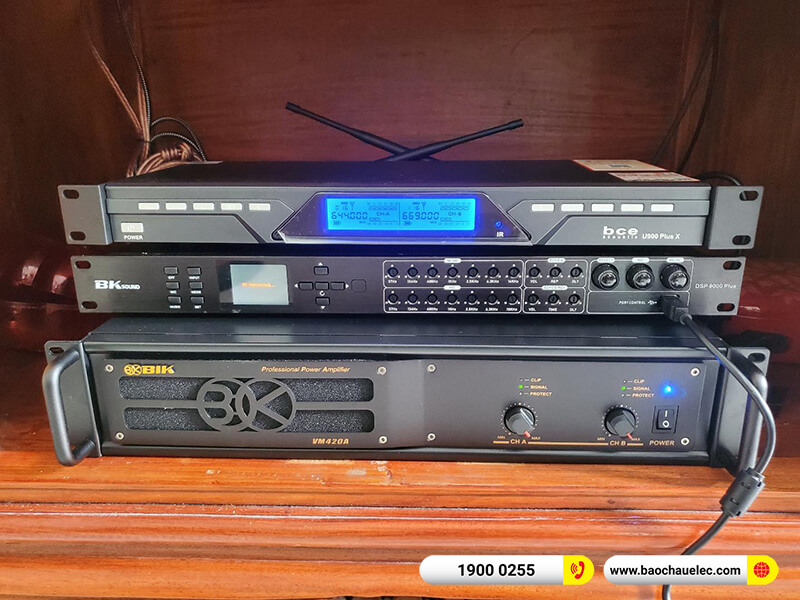 Lắp đặt dàn karaoke BIK 25tr cho chú Thu ở Hà Nội (BIK BS 998X, VM 420A, DSP 9000 Plus, SW512-B, U900 Plus X)