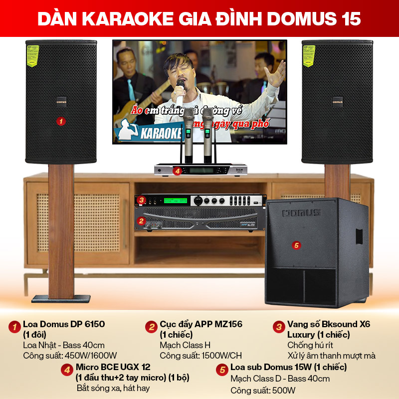 Dàn karaoke gia đình Domus 15