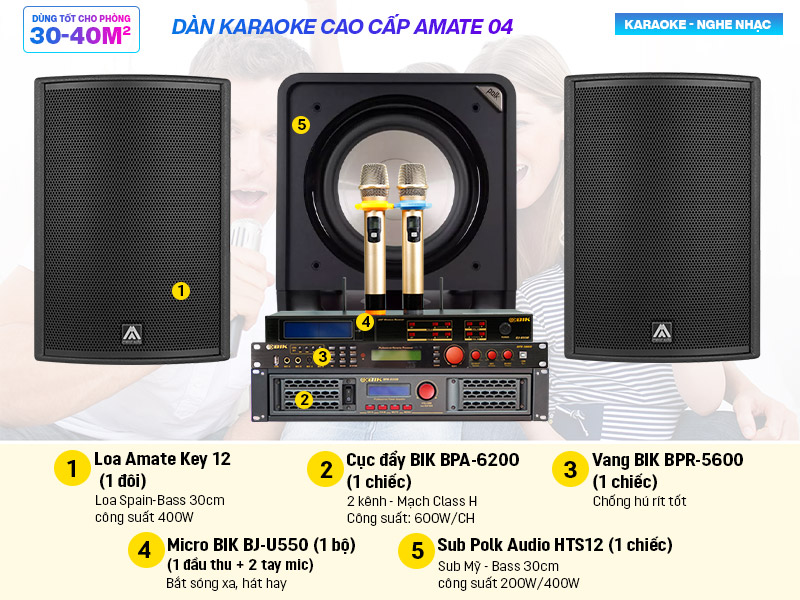 dàn karaoke cao cấp Amate 04