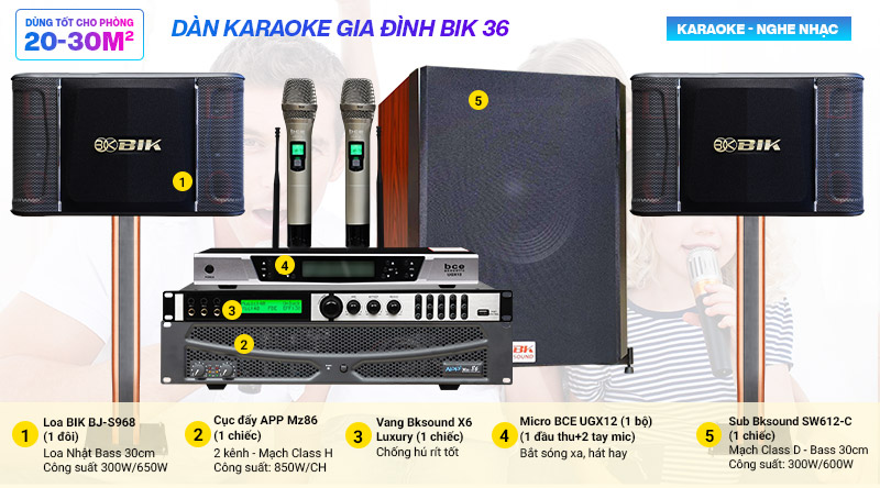 Dàn karaoke gia đình BIK 36