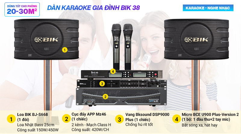 Dàn karaoke gia đình BIK 38