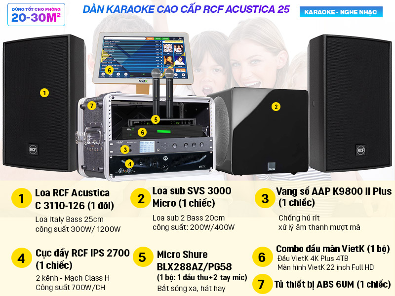 Dàn karaoke cao cấp RCF Acustica 25 (New 2022)