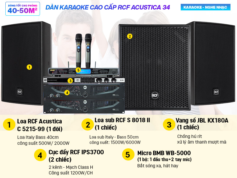 Dàn karaoke cao cấp RCF Acustica 34