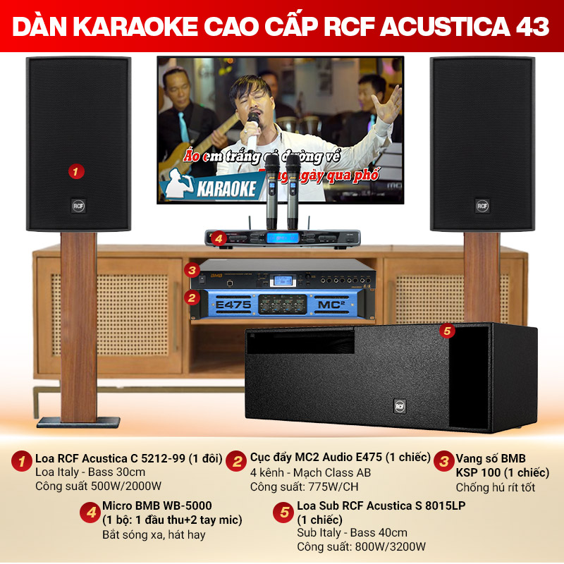 Dàn karaoke cao cấp RCF Acustica 43