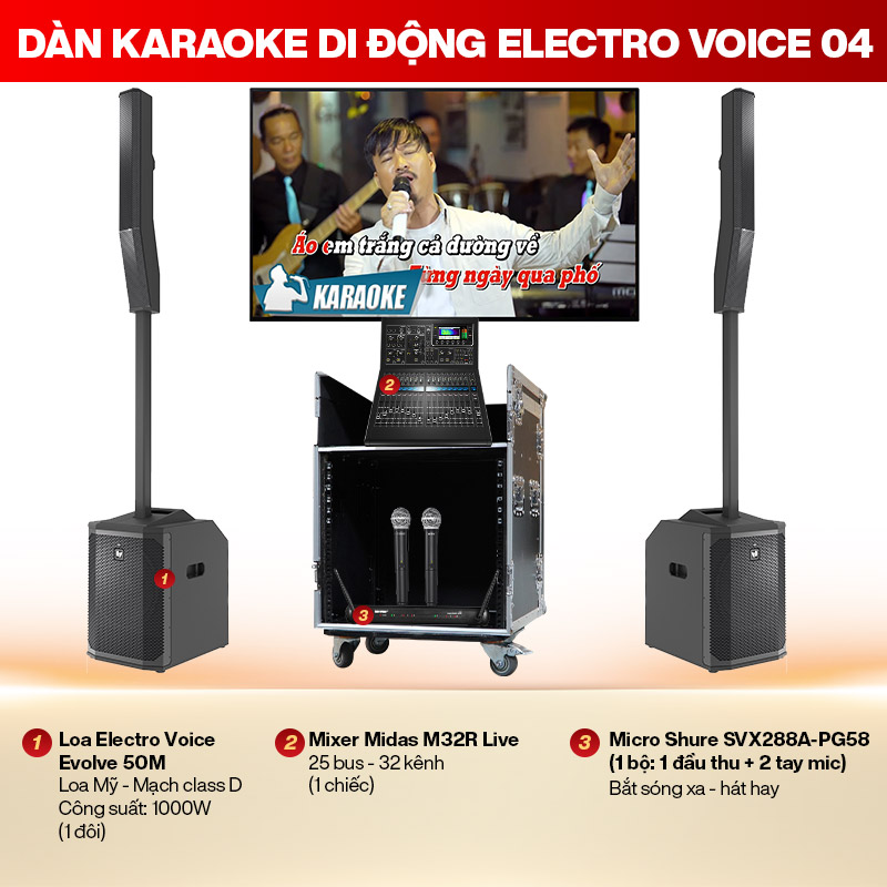 Dàn karaoke di động Electro Voice 04
