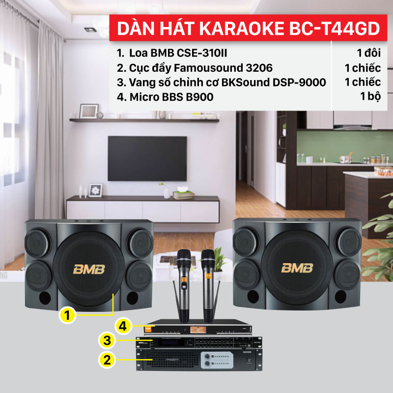 Dàn karaoke BD-T$$GD cấu hình hiện đại, chính hãng 