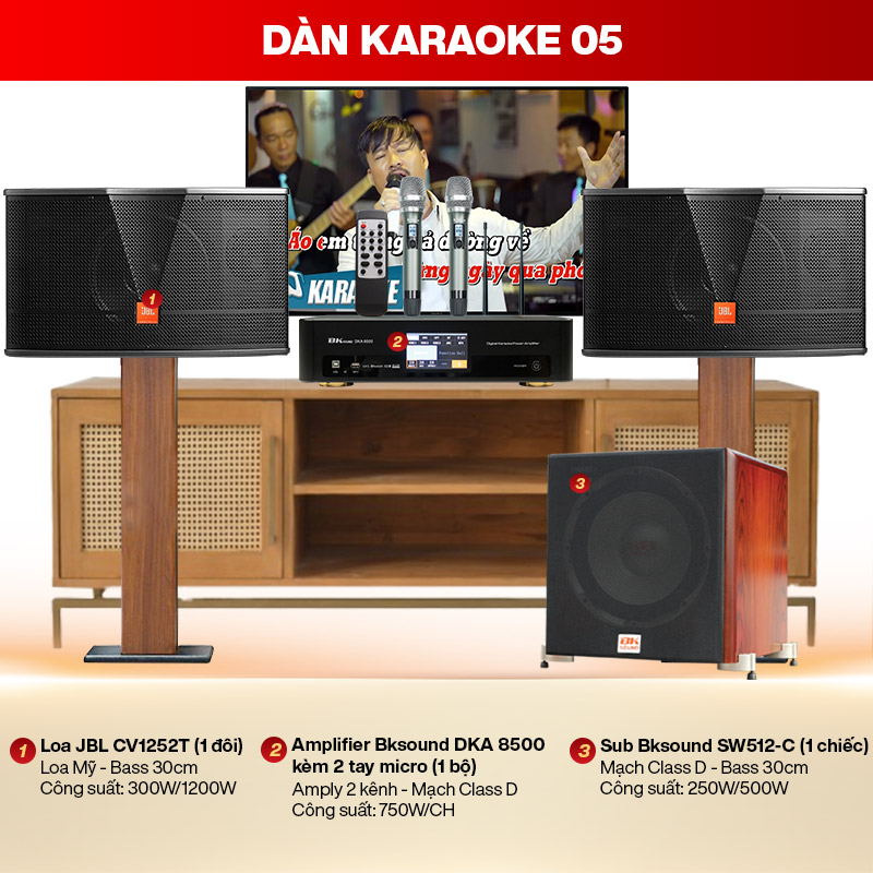 Dàn karaoke 05 (JBL CV1252T + BKSound DKA 8500)