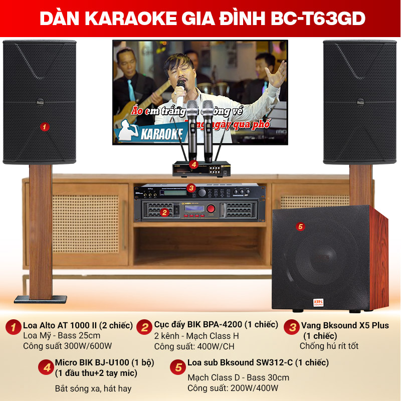 dàn karaoke gia đình BC-T63GD