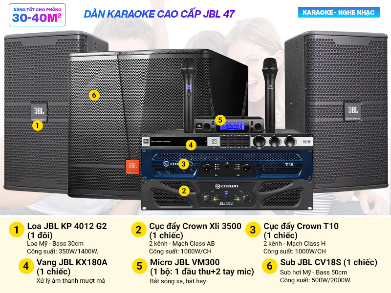 Dàn karaoke cao cấp JBL 47