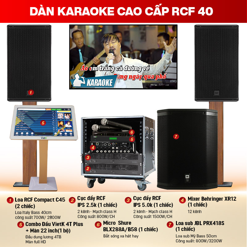 Dàn karaoke cao cấp RCF 40