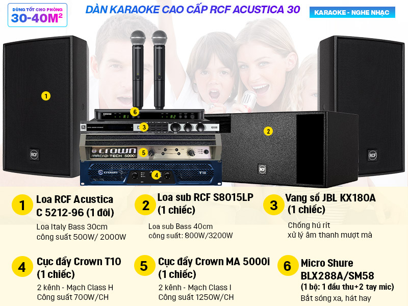 Dàn karaoke cao cấp RCF Acustica 30 (New 2022)