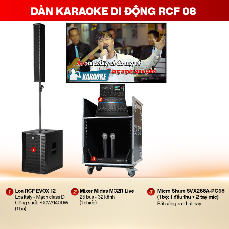 Dàn karaoke di động RCF 08