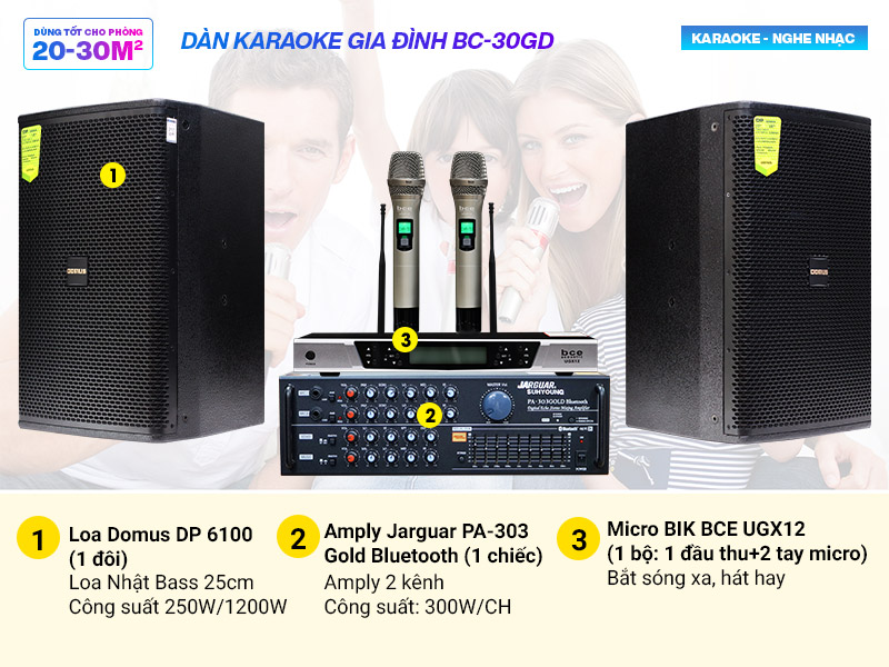 dàn karaoke gia đình BC-30GD