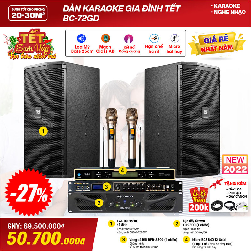 dàn karaoke gia đình BC - 72GD