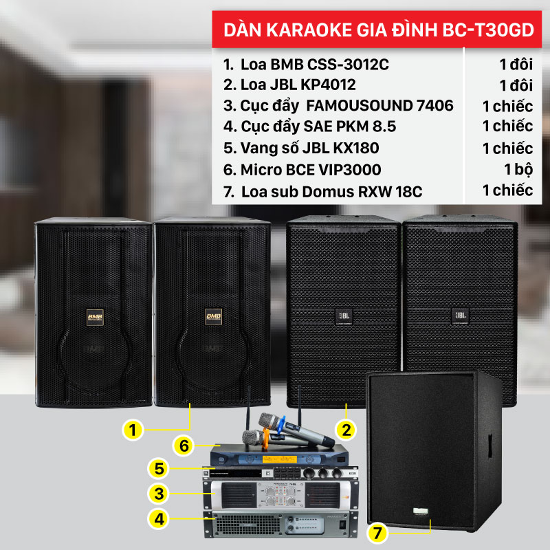 Dàn karaoke BC-T30GD cấu hình chính hãng, giá rẻ nhất thị trường 