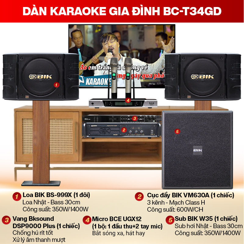 Dàn karaoke gia đình BC-T34GD