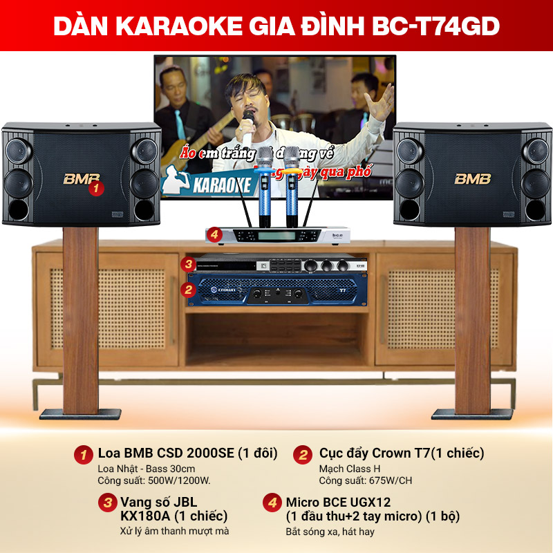dàn karaoke gia đình BC-T74GD