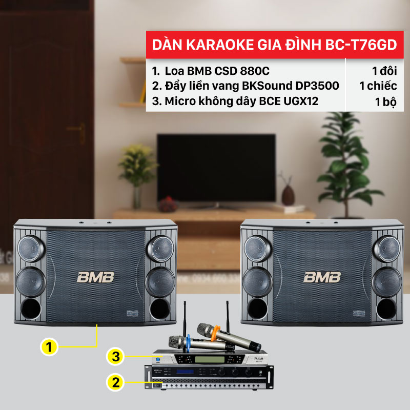 Dàn karaoke gia đình BC-T76GD chính hãng, giá rẻ nhất thị trường